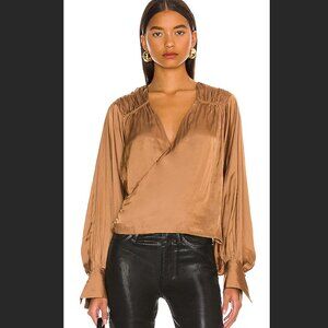 FRAME Crossover Top in Bronze size Medium (M)